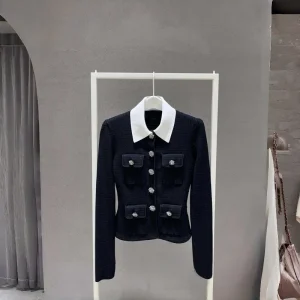 Knitted Cardigan Women's Slim Fit Long Sve Diamond Decorated Belted Flip Collar Spring Summer New Sle Faion - AliExpress Sweaters&Jumpers