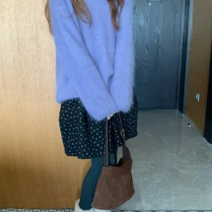 Soft Woolen Knitted Fce Lined Overhead Sweater Purple e Color Beautiful Actual Object Color Warm Thi Long Sve rou... - AliExpress Sweaters&Jumpers