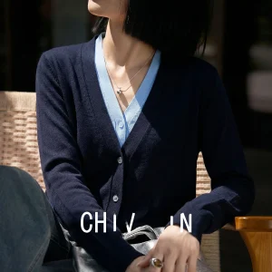 Chivirin Silk Wool V-ne Knitted Cardigan Women's Two-piece Set Spring Long Sve Commute mat Top Breathable Skin-fr... - AliExpress Sweaters&Jumpers