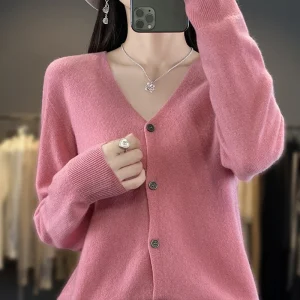 24 Autumn and Winter New Wool Cardigan Seamless Integrated Knitted Sweater Casual Women's Long-Sleeved Coat - AliExpress Sweaters&Jumpers