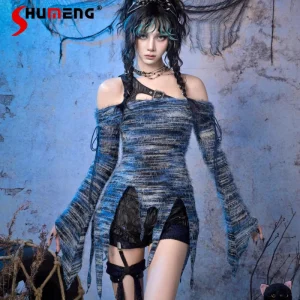 New Japanese Original Design Knitted Sweater Y2K Unique Design Punk Style Long-Sleeved Pullovers Knitwear Cool Clothes For Women - AliExpress Sweaters&Jumpers