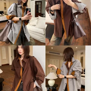 JCCC adow AB Face Philosophy Color Blo High nce Old Money irt Reversible Versatile Cotton Long Sve Cheere... - AliExpress Sweaters&Jumpers