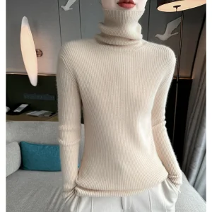 New women's sweater 100% pure cashmere high neck knitted slim fit pullover Korean version solid color hot selling women's top - AliExpress Sweaters&Jumpers