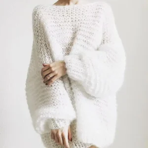 Spring dress, small, fresh, high-end custom, lazy, loose, comfortable, soft mohair dress, new pullover sweater, short skirt - AliExpress Sweaters&Jumpers