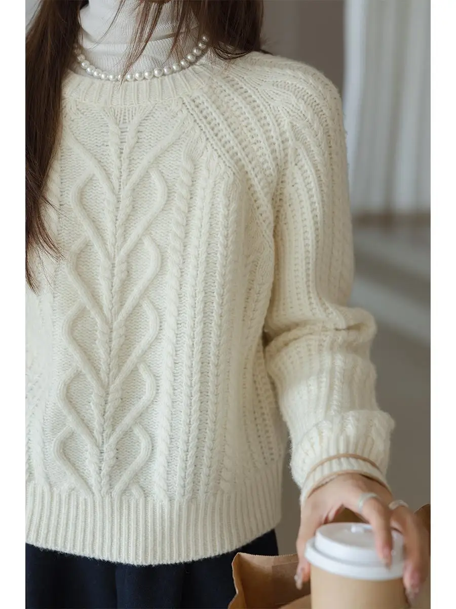Red Woolen Knitted ort Sweater Women's Sle Lazy round Ne Twist Design Premium Quali Top for Autumn Winter Faion - AliExpress Sweaters&Jumpers