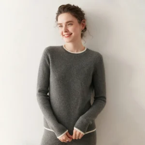 Woman Sweater 100% Cashmere Pullover Knitwear Clothes Fake Two Piece Autumn Winter New Collection Cozy Jumper Female Soft Tops - AliExpress Sweaters&Jumpers