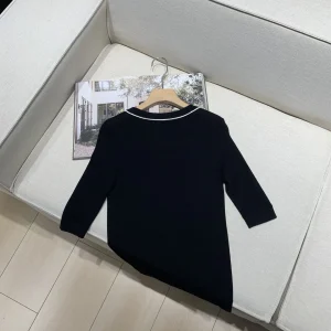 New Autumn And Winter V-Neck Slim Wool Five-Point Sleeve Knitted Bottoming Shirt Beaded Versatile Top - AliExpress Sweaters&Jumpers