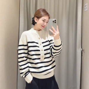 Winter 2025 Women's Loose Fit f Zip Knitwear Camere Wool Henry Collar Sweater Versatile mat Sle Thermal Long Sl... - AliExpress Sweaters&Jumpers