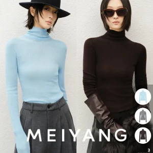 Meiyang Poem No.4 High Ne Woolen Base irt hine Waable Slim Fit Knitted Sweater Simple Casual Sle Women's Top - AliExpress Sweaters&Jumpers