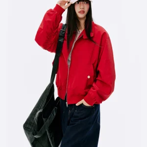 Burlington Red Women's Harington Jaet Zipper Collar ort American Sle Spring Autumn Faionable Warm Nylon Fiber Coat - AliExpress Sweaters&Jumpers