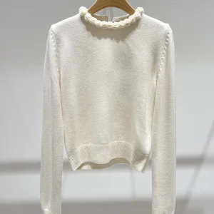 Ele Women's Long Sve Knitted irt Stand Collar Slim Fit Base Layer White Casual Comfortable Breathable Daily Wear - AliExpress Sweaters&Jumpers