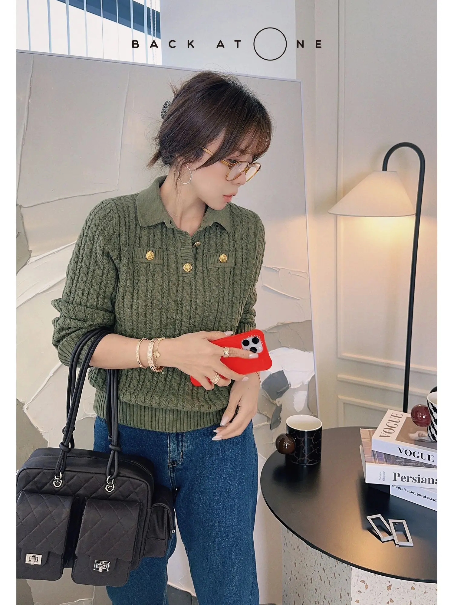 Tang Jialing Sister's "Ele Slow Life" Collar Cotton Twisted Knitwear Baatone Pure Cotton Long Sve Women's ... - AliExpress Sweaters&Jumpers