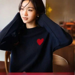Romantic Heart Knitted Sweater Women's Long Sve Wool Camere Spring New Sle Casual Comfortable Soft Knitwear - AliExpress Sweaters&Jumpers