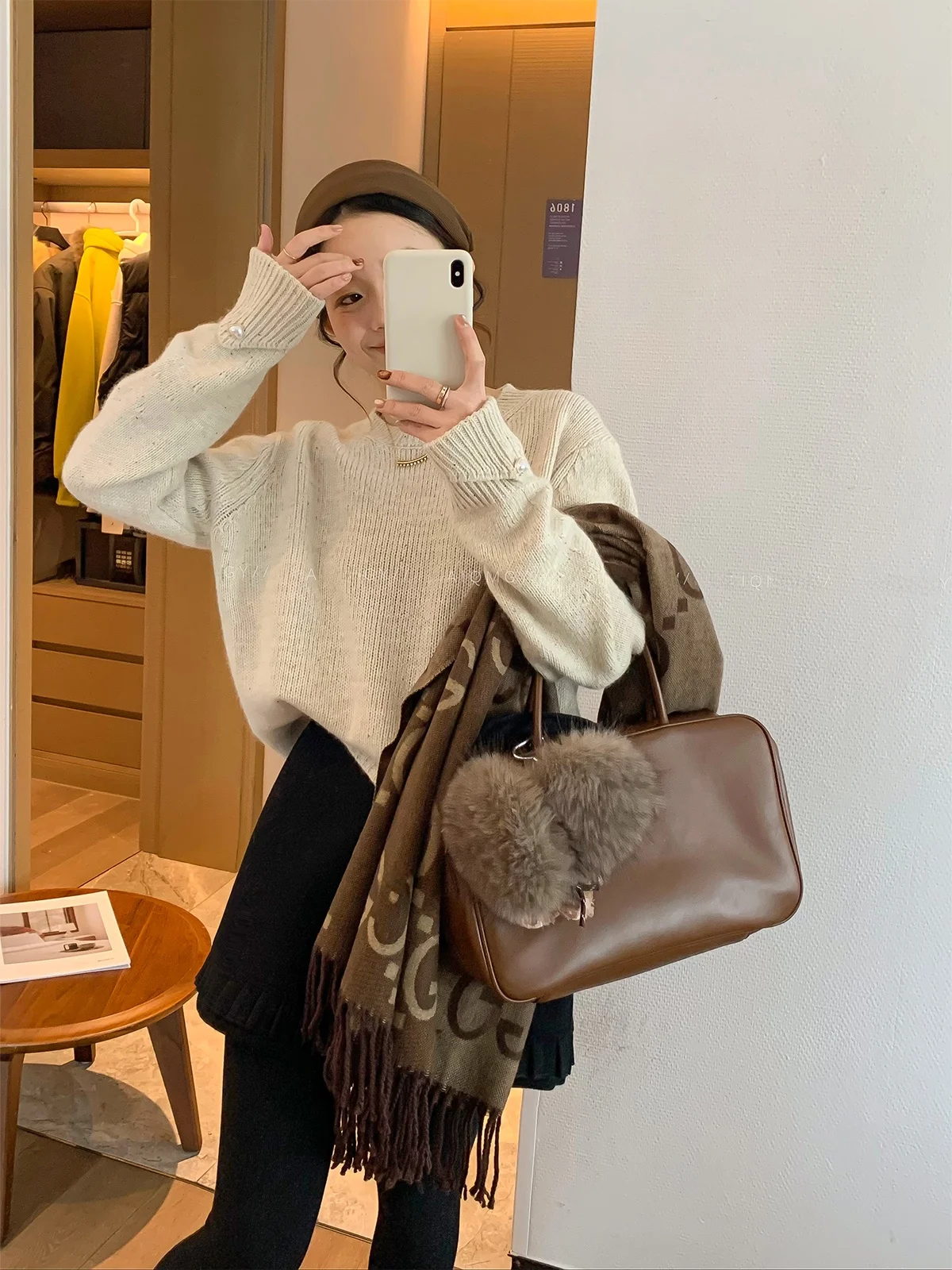 Love Devil Fi Women's Knitted Pearl Decorated Loose Long Sve Overhead Winter New Sle Faionable round Ne Top - AliExpress Sweaters&Jumpers