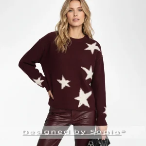 Star Cashmere Knitted Sweater Women Autumn Winter Contrast Color O-Neck Fashion Sweaters Long Sleeve Vintage Pullover 2025 - AliExpress Sweaters&Jumpers