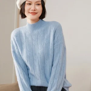 ANGEL New Women's 100% Cashmere Sweater Mock-neck Long Sleeve Pullovers Casual Classical Cashmere Knitwear Autumn Winter Tops ﻿ - AliExpress Sweaters&Jumpers