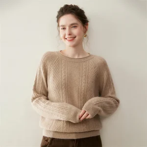 Women 100% Cashmere Pullover Sweater Knitwear Clothes High Quality Autumn Winter Thick Cable Knit Jumper O-neck Female Soft Tops - AliExpress Sweaters&Jumpers