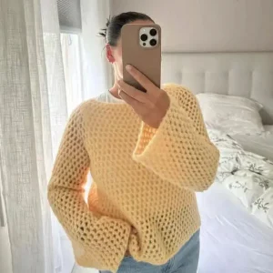 Knitted Sweater with Single Neckline, Hollow Out, Monochromatic, Hand Woven, Comfortable, Autumn Style, Pullover - AliExpress Sweaters&Jumpers