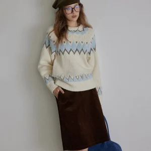 Lofi Choose Women's Soft Cozy Knitted Sweater Loose Fit Color Blo Autumn Winter Faion Casual round Ne Long Sve Top - AliExpress Sweaters&Jumpers