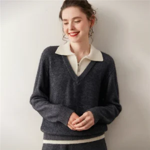 Women's Cashmere Sweater 100% Cashmere Collar Knitted Hoodie Autumn/Winter New Thickened Women's Warm Women's Top - AliExpress Sweaters&Jumpers