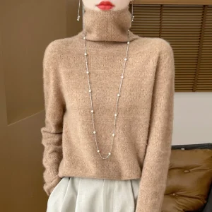 24 Autumn and Winter New Strict Selection Wool Seamless Integrated Pile Collar Hollow out Sweater Women's Knitted Pullo - AliExpress Sweaters&Jumpers