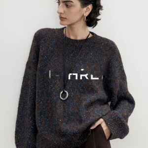 Wool Blend Knitwear round Ne Loose Fit Women's Autumn Winter Casual Sle Comfortable Warm Sweater Vintage Feeling - AliExpress Sweaters&Jumpers