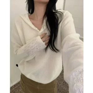 ATTYYWS Autumn and winter new 100% pure wool hooded sweater knitted fashionable trend women's pullover long sleeved sweater - AliExpress Sweaters&Jumpers