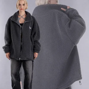 LAND Winter Lamb Velvet Long Sve Open Cardigan Loose Trousers Dstring Design Street Sle Regular Length Polyester - AliExpress Sweaters&Jumpers
