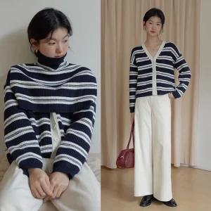Eggka Autumn Design Striped Elegant Open Cardigan Sweater Loose Long Sleeve Women's Top Casual Fashion Polyester Fiber - AliExpress Sweaters&Jumpers