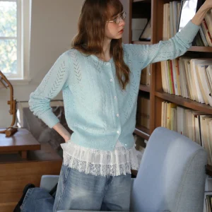 MELLIIY 2026 Spring Women's Knitted Open Cardigan Hollow out round Ne Waist-Cinching Long Sve Soft Casual Sle  Color - AliExpress Sweaters&Jumpers