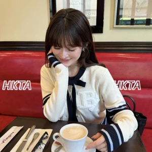Japanese College Style Bow Tie Patch Knitted Cardigan Sweaters Autumn New Long Sleeve Commuter White Short Sweater Top Women - AliExpress Sweaters&Jumpers