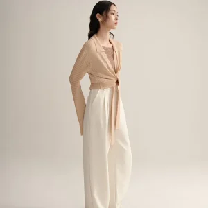 Leyn Original Spring Summer Knitted Open Cardigan Air Conditioning irt Loose Sle  Collar Casual Belted Women's Sweater - AliExpress Sweaters&Jumpers