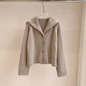 2025 Autumn/Winter New High-Quality Fashionable Casual Navy Collar Cardigan For Women - AliExpress Sweaters&Jumpers