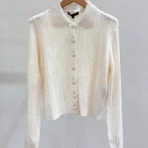 M Home Nan You High End Women's Summer Sweet Bead Embellished White Knitted Open Cardigan Top Stylish Commute Style Regular Fit - AliExpress Sweaters&Jumpers