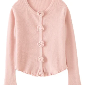 Women's 100% Cashmere Sweater O-Neck Cardigan Flower Buttons Office Lady Basic Grace Cashmere Knitwear Autumn Winter Short Tops - AliExpress Sweaters&Jumpers