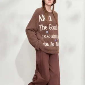 AMII Minimalist Sweater for Woman 2025 Winter New O-neck Versatile Women's Sweater Jacquard Embroidered Pullover Tops 12454022 - AliExpress Sweaters&Jumpers