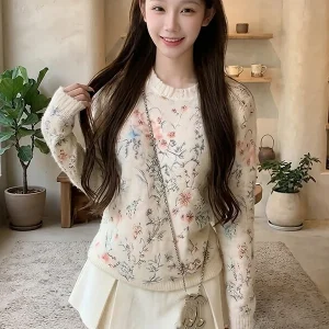 Korean Sle Women's Knitted Sweater Embroidered Heavy Work Floral Unique Beautiful Quali Top Spring 2026 Early New Arrival - AliExpress Sweaters&Jumpers