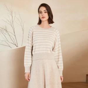 BC-200 Striped Sequined Batwing Sleeved Loose 2/26NM 7GG 100% Merino Wool Clothes Knit woolen Tops For Women's Sweaters - AliExpress Sweaters&Jumpers
