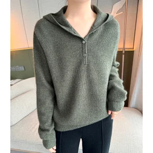 New women's cashmere sweater 100% pure cashmere women's hooded sweater casual fashion Korean version hot selling women's top - AliExpress Sweaters&Jumpers
