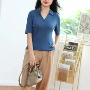 Elegant Short Sleeve Women's Knitted Wool Sweater Softened Shrinking Process Premium Merino Wool Spring Autumn New Style - AliExpress Sweaters&Jumpers