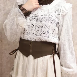 Retro Sle ort Knitted Sweater Lace Splicing Hollow out round Ne Design Breathable Comfortable Polyester Fiber Women's Top - AliExpress Sweaters&Jumpers