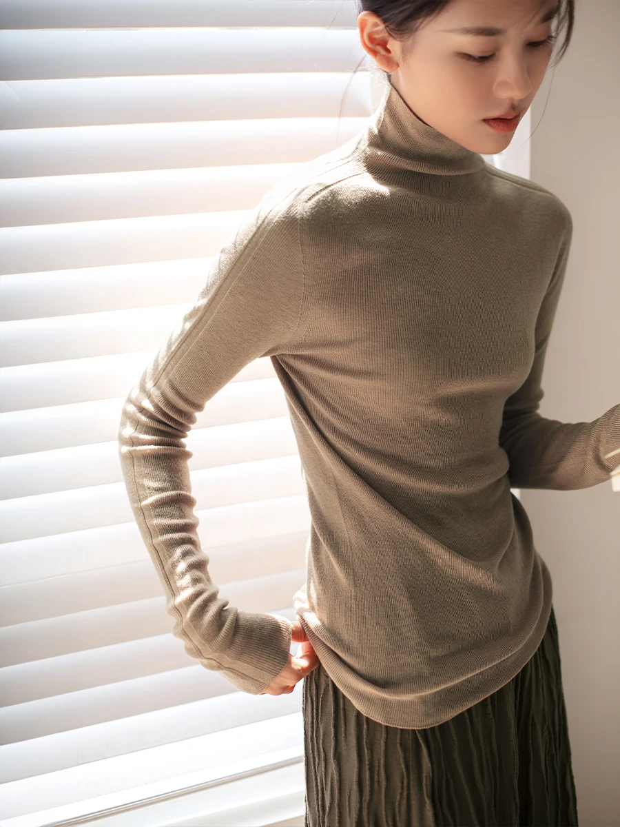 Ele High Ne Camere Silk Knitted Sweater Women's Slim Fit Base Layer irt Commute Sle Autumn Winter New Arrival - AliExpress Sweaters&Jumpers