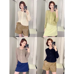 Faionable ort Knitted Cardigan Women's Autumn New Sle CS Wind Multi-Color Versatile Top Coat Low round Ne Long Sve - AliExpress Sweaters&Jumpers