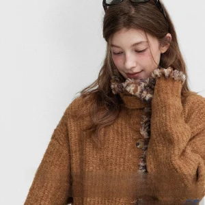 Handmade Lazy Women's Knitted Sweater Vintage Romantic Circle Wool Yarn Spring Autumn Winter Loose Fit Comfortable Commute Sle - AliExpress Sweaters&Jumpers
