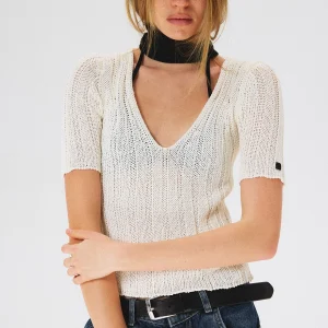 Cloud Wild New Sle Women's Knitted V-Ne Hollow out ort Sve Overhead Top in Beige Cleanfit Brand Unique Design - AliExpress Sweaters&Jumpers