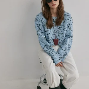 Relez Women's Knitted Sweater Milk Flower Tangled Wool Loose Top Faionable Autumn Winter New Sle 00% Pure Wool Long Sve - AliExpress Sweaters&Jumpers