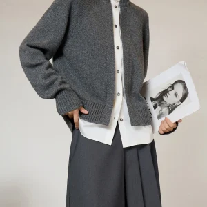 New Fall Winter Gray and White Color Block Fake Two-Piece Knitted Cardigan for Women, Casual Stylish Autumn Sweater, Comfortable - AliExpress Sweaters&Jumpers