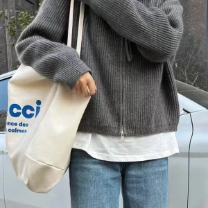 100% Cashmere Women's Double Zipper Cardigan Autumn Winter Thick Warm Loose Top Jacket Casual Fashion Knit Sweater - AliExpress Sweaters&Jumpers