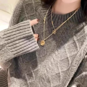 Women's 100% Cashmere Sweater, Long-sleeved Pullover Loose Leisure Basic Knitwear Tops korean popular women's clothes - AliExpress Sweaters&Jumpers