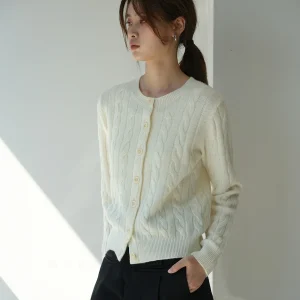 Classic Chicmoc Woolen Cardigan Vintage Twisted Knit Versatile Warm Soft Long Sve round Ne Daily Wear for Women - AliExpress Sweaters&Jumpers